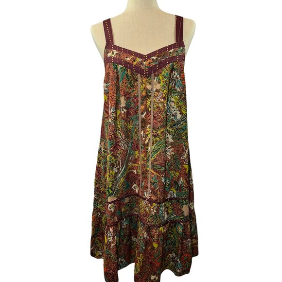 Perfect Boho Vibe! Like new TINY Anthropologie Easy Fit Dress Size Medium - Picture 1 of 11